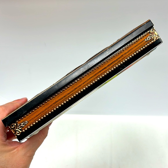 Vintage copper look  embossed ship  confectionery tin  with faux wood look - Picture 3 of 12